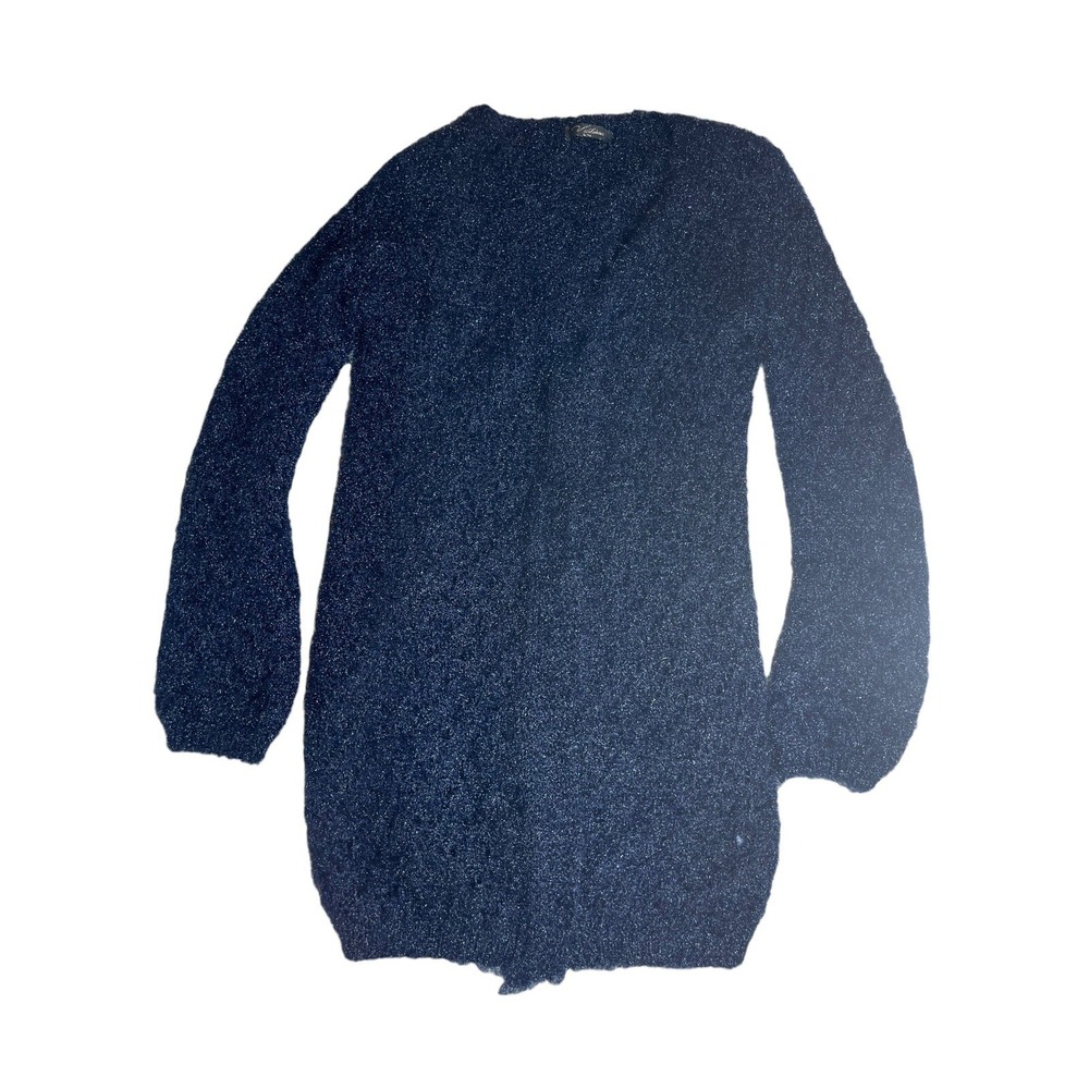 Women's Victoria Sweater Blue Fuzzy Sparkly S/M